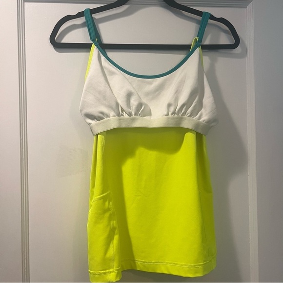 FILA Neon Yellow and Green Strappy Tennis Pickleball Workout Tank Size Large - Picture 6 of 6
